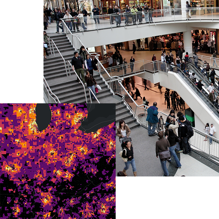 Mapa 3D de zona montañosa en colores vibrantes