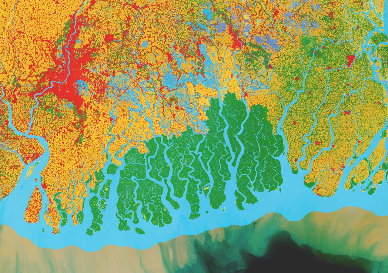 Clasificaciones de uso de la tierra sobre el área de manglares de Sundarbans, en el Golfo de Bengala