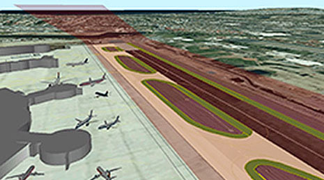 Imágenes en 3D de aviones y un aeropuerto