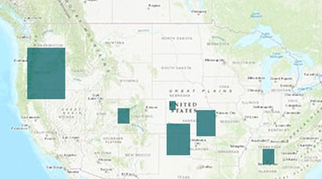 Mapa de los Estados Unidos continentales