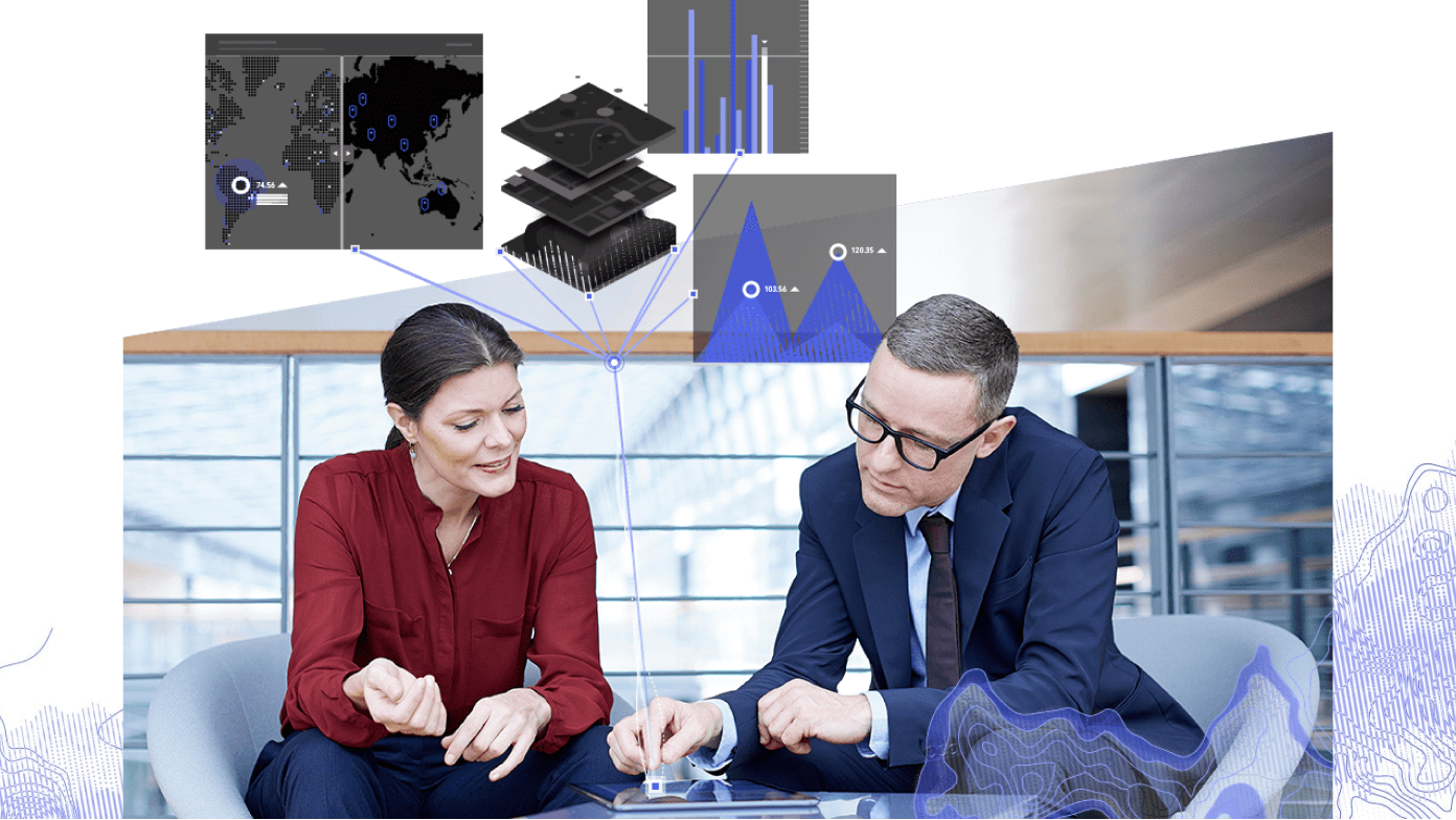Dos personas trabajando juntas en una oficina