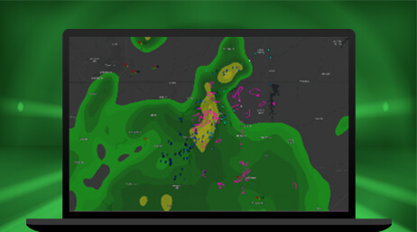 Una imagen de la pantalla de un portátil que muestra un mapa de calor en verde claro y oscuro sobre un fondo gris oscuro