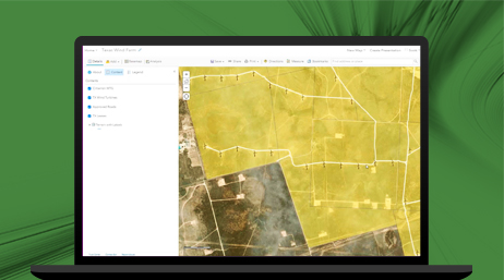 Un ordenador portátil que muestra un mapa amarillo y marrón de la superficie terrestre