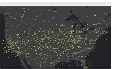 Map imagery showing real-time data monitoring